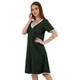 thumbnail image 3 of Inkmeso Solid Nightgown Dress For Women Nightwear Lace short sleeve Loungewear Tunic, 3 of 7