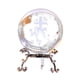 thumbnail image 2 of Decoración del hogar, decoración de habitaciones, decoración de paredes, esfera de cristal decorativa grabada con base de metal, adorno astronómico de cristal, decoración de bolas de cristal., 2 of 6