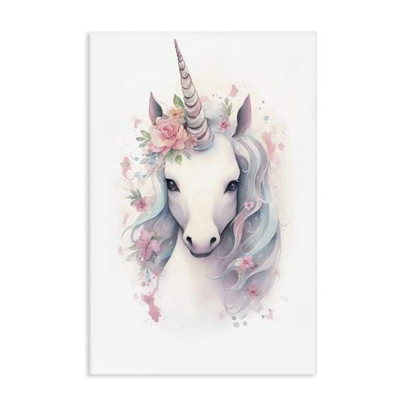 Stupell Industries Bohemian Unicorn with Pink Flower Crown Canvas Art, 16 x 24, by Creative Studio