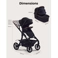 thumbnail image 7 of Momcozy ChangeGo Baby Stroller, Convertible Single-to-Double-to-Wagon Stroller with 23 Configurations, Bassinet and Seat Included, Large PU Wheels, All-Wheel Suspension ＆ Extendable UPF50+ Canopy, 7 of 7