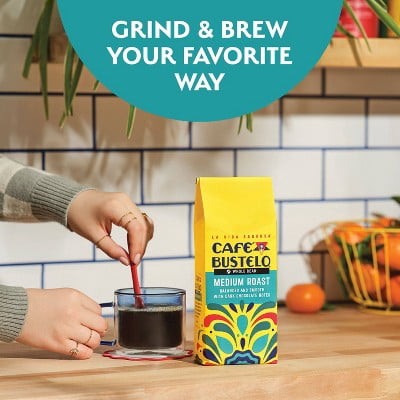 Cafe Bustelo Medium Roast Whole Bean Coffee - 10oz