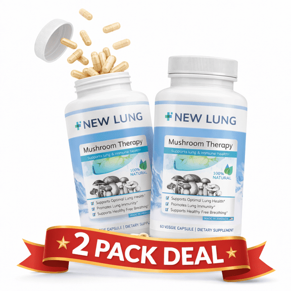 Success Chemistry Mushroom Immune and Respiratory Wellness - Reishi Cordyceps Chaga 2-Pack with Organic Reishi Extract for Lung Health - 120 Count