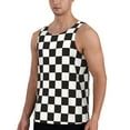 thumbnail image 2 of Gaeub Black and White Checkerboard Men's Athletic Tank Top, Workout Sleeveless Shirts, Running Tank Tops for Gym, Running, Training - X-Large, 2 of 9