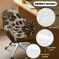 thumbnail image 5 of Whosucclay Brown Cow Print Curved Back Chair Cover Soft Dining Chair Cover Non-Slip Swivel Armchair Cover Protector Easy to Clean Office Desk Chair Sliopcover for Living Room, 5 of 7