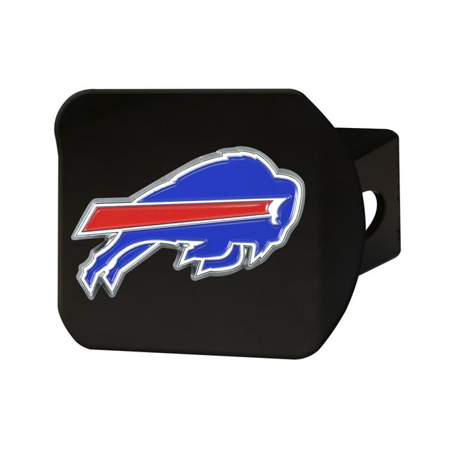 Fan Mat 22538 Trailer Hitch Cover Fits 2 Inch Receiver; NFL Buffalo Bills Logo On Black; Chrome Plated; Metal