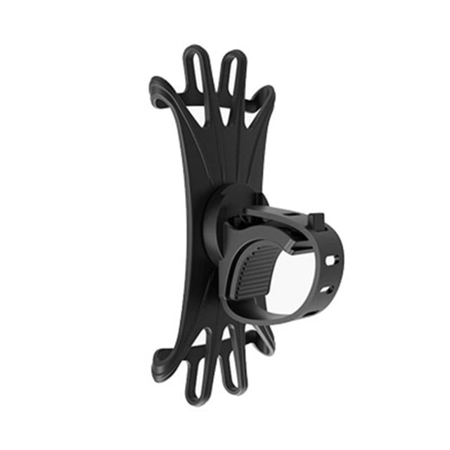 Soporte para teléfono de bicicleta Soporte de soporte para GPS de bicicleta de motocicleta de silicona Negro