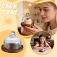 thumbnail image 2 of Glass Dome with Wooden Base for Food Display Cheese Serving Platter Dessert Stand with Clear Cover for Kitchen Tabletop Use, 2 of 5