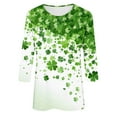 thumbnail image 5 of Xuyuer Womens 3/4 Sleeve St. Patrick's Day T-Shirts Crew Neck Spring Graphic Tee Tops Cute Tunic Tops Basic Tees Blouses Business Work Casual Tee Top Printed Graphic Tee Tops, 5 of 5