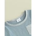 thumbnail image 6 of Musuos Infant Boys Summer Clothes Outfits 6 12 18 24M 3T Patchwork Ribbed Crew Neck Short Sleeve T-Shirts and Elastic Waist Shorts Suit, 6 of 10