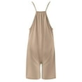 thumbnail image 6 of Summer Loose Fit Solid Color Scoop Neck Sleeveless Overalls,Womens Casual Spaghetti Strap Shorts Jumpsuit with Pockets, 6 of 6