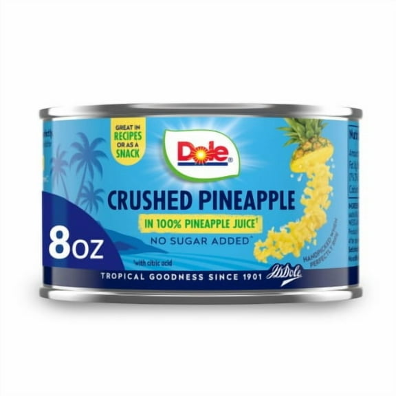 2X-Dole Canned Crushed Pineapple Fruit In 100% Pineapple Juice - 8 oz
