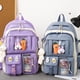 thumbnail image 4 of Qarigey escolar multifuncional con bolsas adicionales para estudiantes Bolsas para la escuela escolar Mochilas rosa, 4 of 6