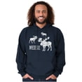 thumbnail image 4 of Funny Meese Moose Animal Humor Unisex Plus Fleece Graphic Hoodie Brisco Brands 4X, 4 of 5