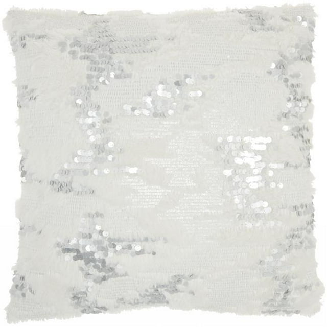 HomeRoots 386443 Coussin d'Accent Blanc Pailleté