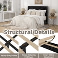 thumbnail image 4 of Frostbloom Full Size Velvet Platform Bed Frame with Vertical Channel Tufted Wingback Headboard, Black, 4 of 7