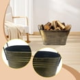 thumbnail image 1 of Cubo de leña portátil, resistente al , multifuncional, de metal estilo vintage, soporte para troncos para chimenea interior del hogar., 1 of 8
