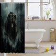 thumbnail image 3 of Manfei Grizzly Bear Shower Curtain 72Wx72L, Vintage Farmhouse Animal Bathroom Curtain, Black Gray, 3 of 5