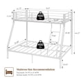 thumbnail image 3 of Capri Twin over Full Size Metal Bunk Bed for Teens Adult with 12" Under-Bed Storage & Ladder & Full-Length Guardrail, Space-Saving, Heavy-duty, White, 3 of 11