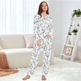 thumbnail image 6 of joogoo Pajamas Set for Women Floral Leaf Long Sleeve Pjs Loungewear L, 6 of 7