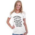 thumbnail image 3 of Funny Antisocial Social Distance UFO Womens Fitted Plus Size Graphic Tee Brisco Brands 2X, 3 of 5