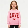thumbnail image 4 of Girls Valentine Sweatshirt Cotton Fleece Lined Crewneck Hearts Printed Pullover Loose Casual Holiday Tops (11-12 Years, Pink #A), 4 of 6
