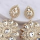 thumbnail image 4 of Nuevos pendientes de clip bohemios para mujer, pendientes con borlas de flores y diamantes de imitación de colores, E1498 C blanco AB BK, 4 of 5
