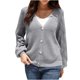 thumbnail image 1 of Tops de Mujer Camisas de Manga Larga Otoño Casual Moda Cuello en V Blusa de Cárdigan Sólida Odeerbi ODB149298, 1 of 3