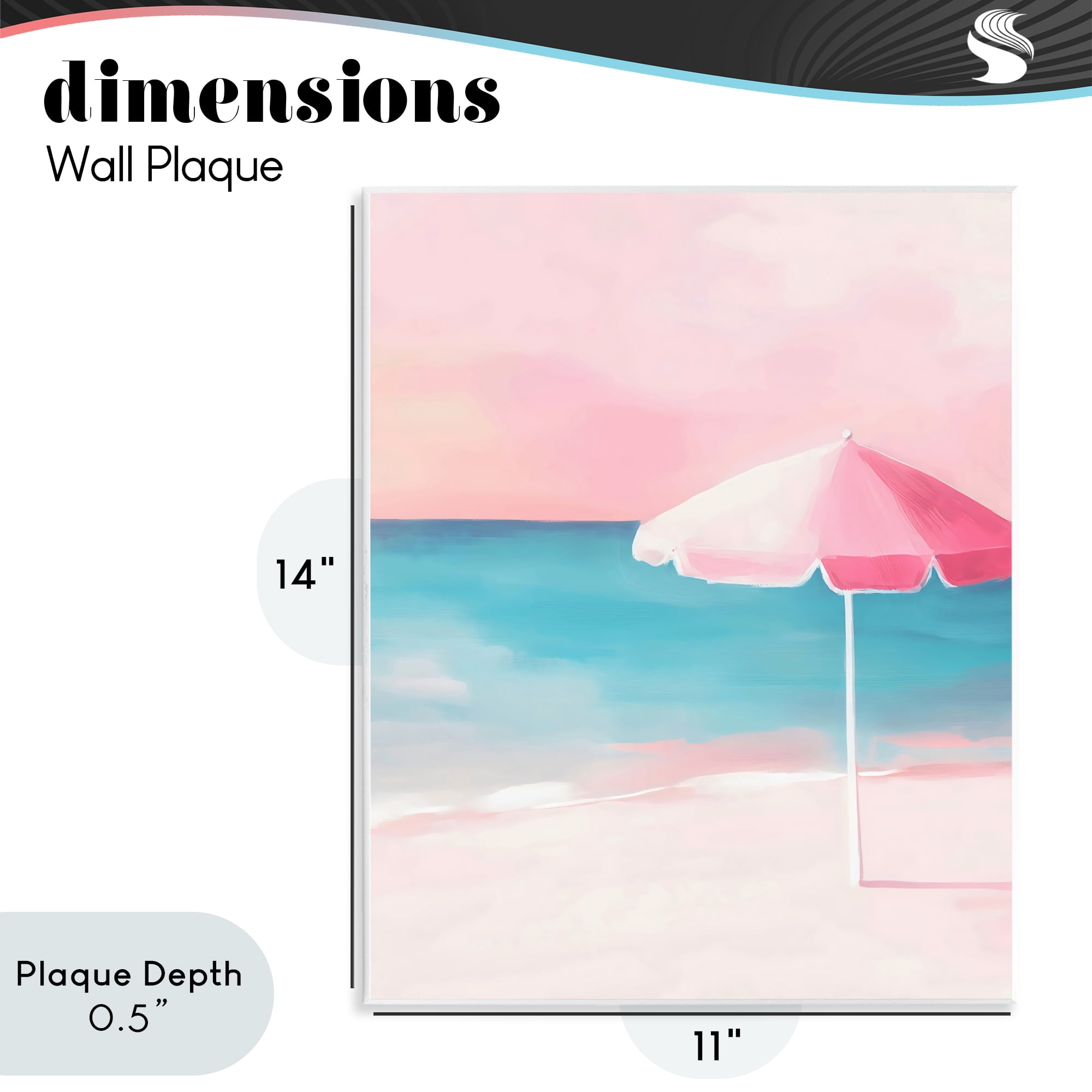 Stupell Industries Serene Pink Beach Umbrella Wall Plaque Art, design by The Prints Vibe