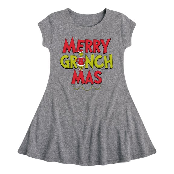 Dr. Seuss The Grinch - Christmas - Merry Grinchmas - Toddler & Youth Girls Fit & Flare Dress