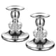 thumbnail image 1 of 2 Candelabros Cónicos Plateados de Latón Vintage, Elegantes Candelabros de Cristal., 1 of 5