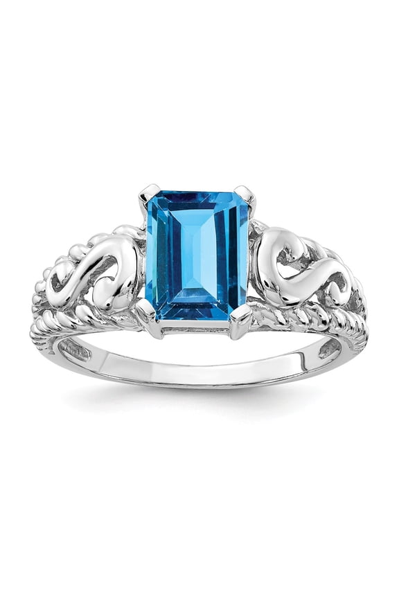 14K White Gold Ring Band 1 to 6 mm (tapered) Gemstone Mounting, Size 9