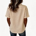thumbnail image 4 of Women's Asymmetrical Placket Button-Down Shirt Casual Regular Fit Short Sleeve Tops Spring Summer Daily Top M, 4 of 4