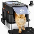thumbnail image 1 of Caja de Arena para Gatos de Acero Inoxidable HAPAW 58x37x38 cm 3.5 kg, 1 of 9