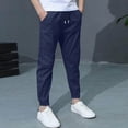 thumbnail image 2 of NOLDARES Boys Sweatpants - Active Boys Joggers Athletic Pants with Pockets & Drawstring Waistband(Navy,6-7 Years), 2 of 7