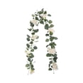 thumbnail image 2 of Twfbrm Artificial Flowers Garland, 5.9 Ft Realistic Crabapple Flower Vine with Eucalyptus Leaves, UV-Resistant Faux Hanging Flowers Plants, Spring Decor Greenery Garland for Mantle Wedding Arch, 2 of 6