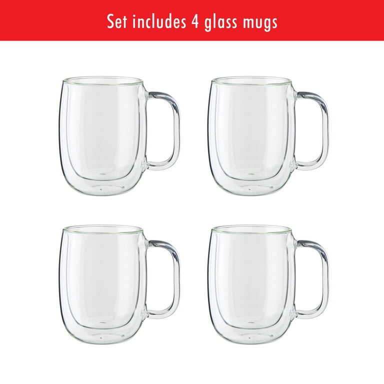 ZWILLING Sorrento Plus 2-pc Double-Wall Glass Coffee Mug Set, Clear