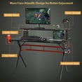 thumbnail image 4 of Costway Gaming Desk & Chair Set 48'' Computer Desk & Massage Recliner Chair Black + White, 4 of 12