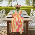 thumbnail image 4 of Pink Orange Table Runner 48 Inches Long, Cotton Linen Table Runner Dresser Scarf, Art Abstract Modern Geometric Short Fabric Tablerunners for Dining Coffee Tables Wedding Holiday Party 13"x48", 4 of 9