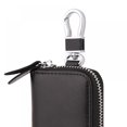 thumbnail image 3 of Compact Zipper Leather Car Key Case by BAKUN  Key and Card Holder Key Organizer Wallet  With 6 Hooks, 3 of 7