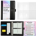 thumbnail image 1 of Oferta por tiempo limitado!100 Sobres Reto De Ahorro De Dinero, Libro De Retos De Ahorro Con Sobres, Carpeta De Ahorro Con 100 Bolsillos Prenumerados Y Laminado Reutilizable, 1 of 6