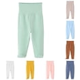 thumbnail image 3 of OJSFQUFP Infant Baby Boys Girls Soft Cotton High Waist Footed Pants Casual Leggings with Feet Kid's Pants, 3 of 8