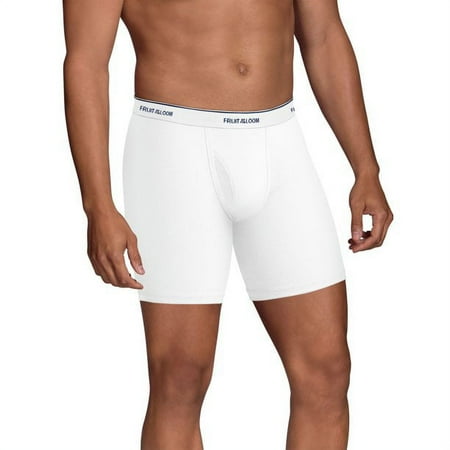 Fruit of the Loom Men's CoolZone Fly White Boxer Briefs, 5 Pack X-Large 40-42 IN