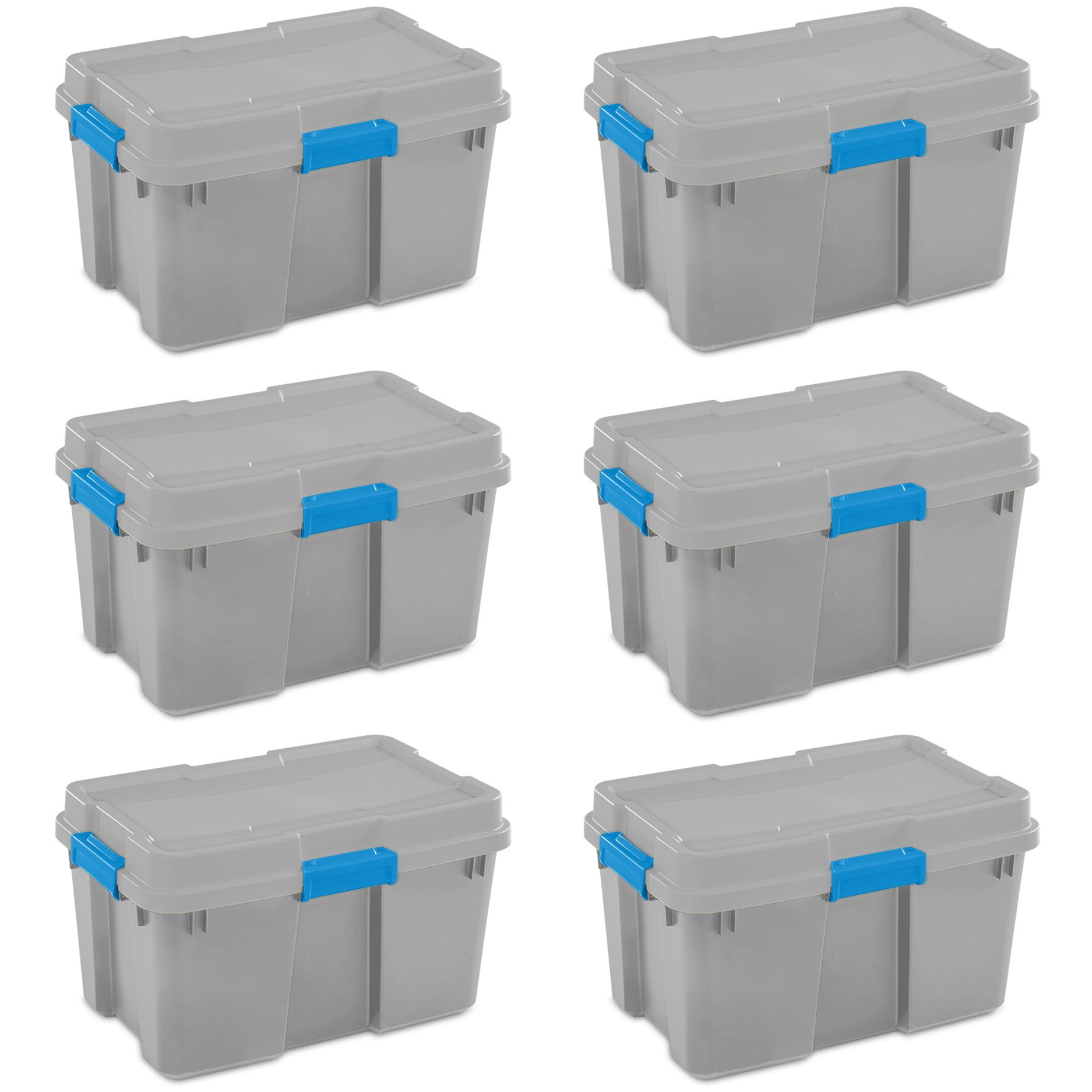 Wheeled Tote Plastic Storage Container Box 40 Gal 2 Pack Organizer With Lid Bin 