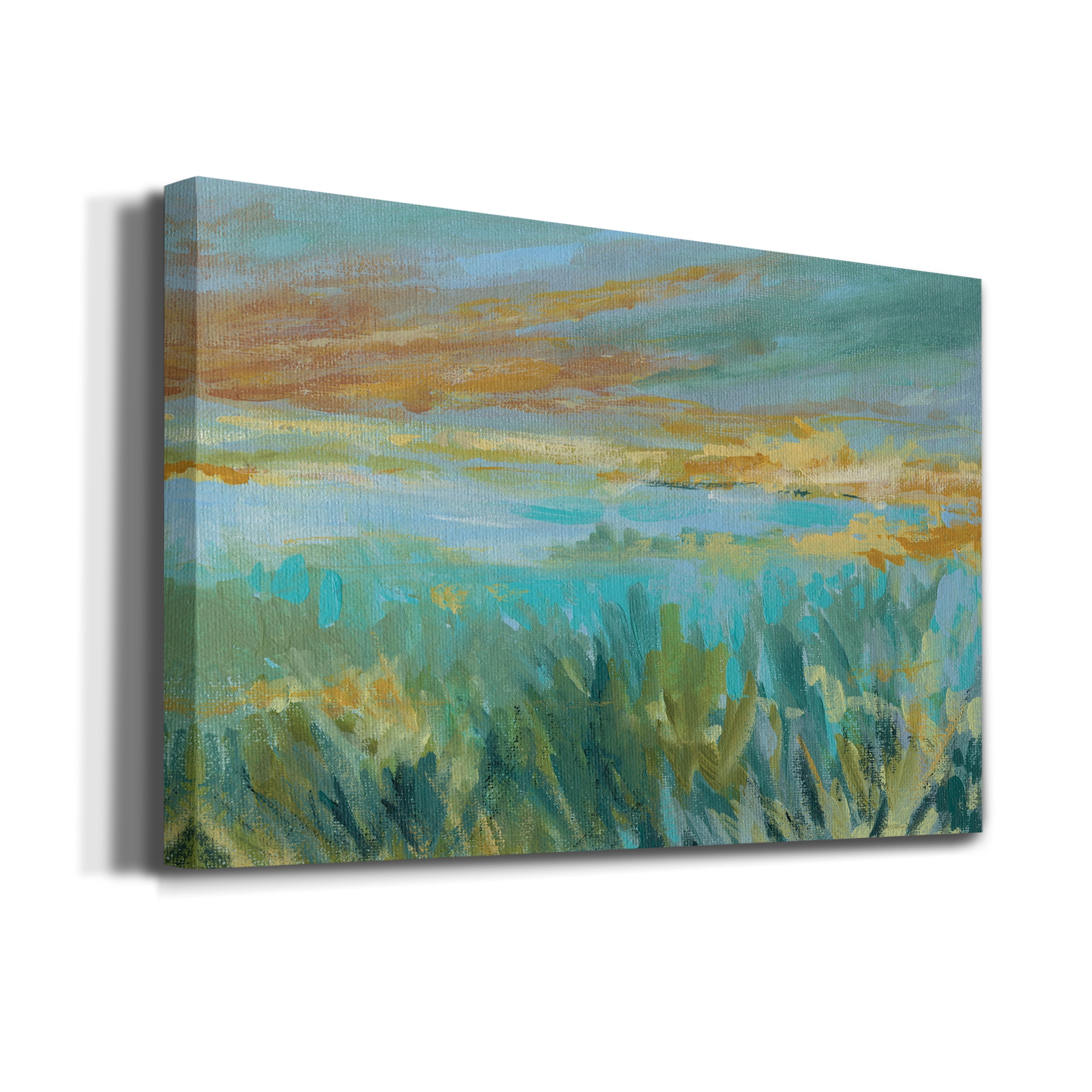 Grassy Beach Premium Gallery Wrapped Canvas - Ready to Hang - Set of 2 - 12 x 18 Each