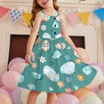 thumbnail image 2 of hengsof Girls Sleeveless Dress Fashion Printed Graphic Button Flowing Layered Casual Camisole Dress Summer Seaside Dress Suitable for 2-12 Years, 2 of 6