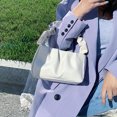 thumbnail image 1 of Bolsa de hombro de color caramelo para mujer, de mano de PU con volantes plisados ​​(blanco) Likrtyny Para Estrenar, 1 of 9