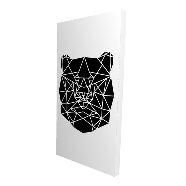 Tête d'Ours Géométrique - Toile 24"x48 Pouces - Impression à la Demande