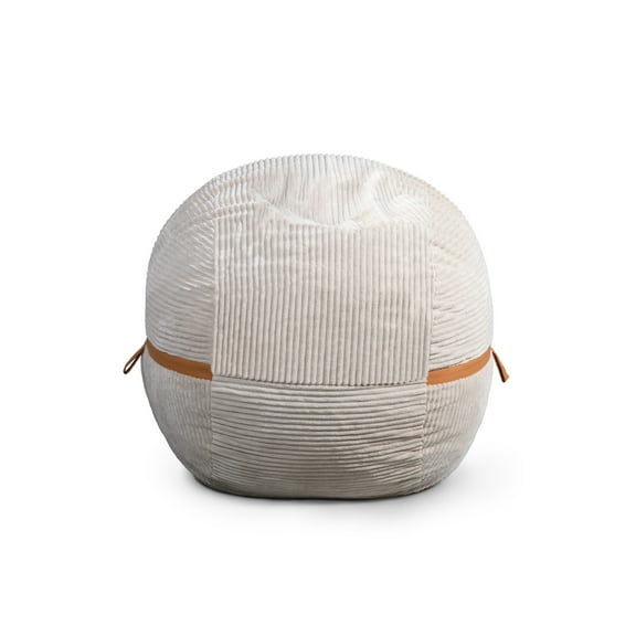 Big Joe Fuf 5Ft Oversized Foam Bean Bag Chair for Kids, Teens, Adults, Vanilla Latte, Corded Plush, 5 foot Large Reading and Gaming Seat