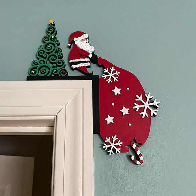 Christmas Hat With Reindeer And Santa Decorations Wall Stickers for Home Festive