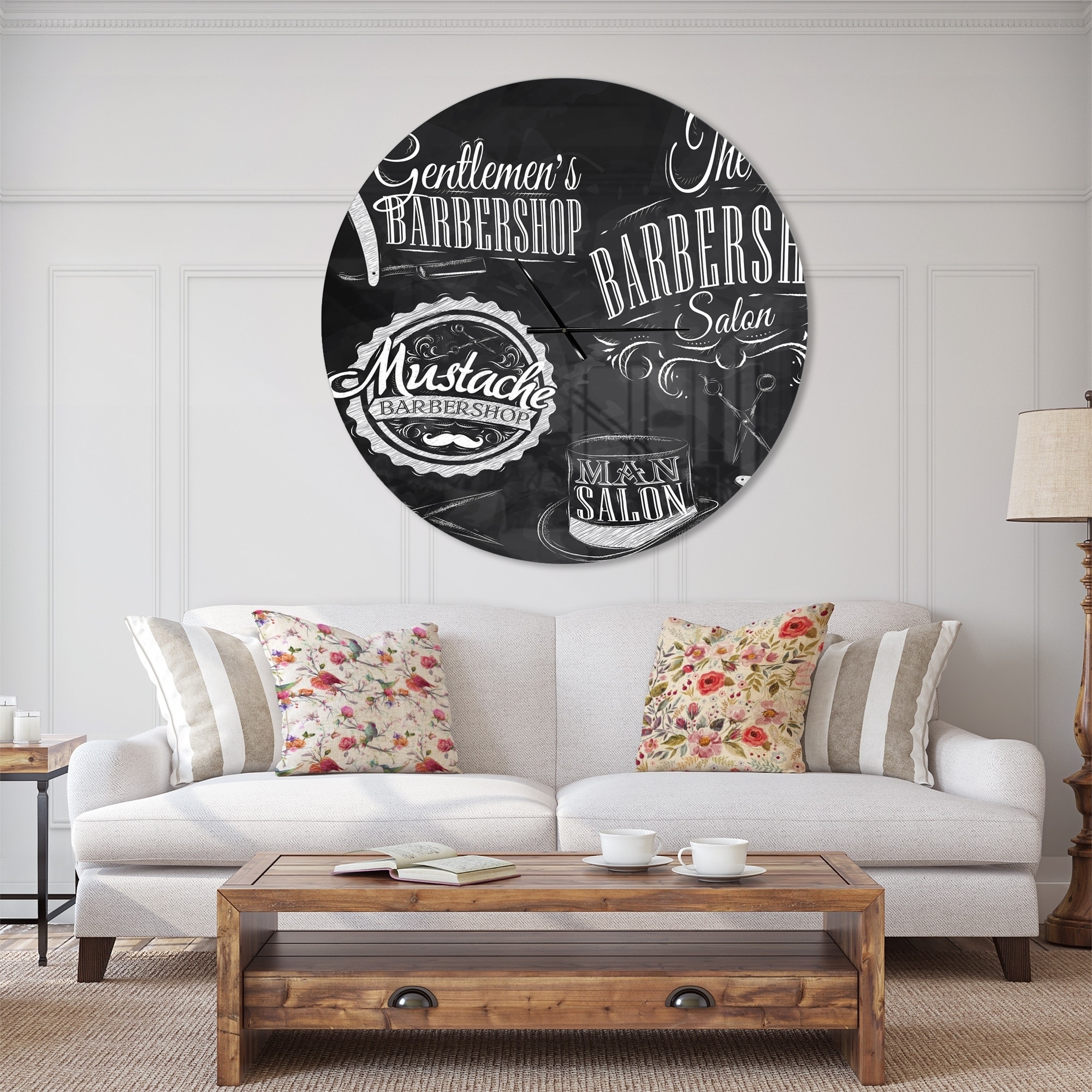 Designart 'Set Barbershop ' Modern wall clock